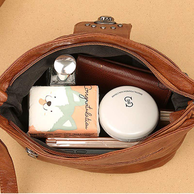 Retro Faux Leather Crossbody Bag for Women – Small Shoulder Purse for Daily Use - VOTVO