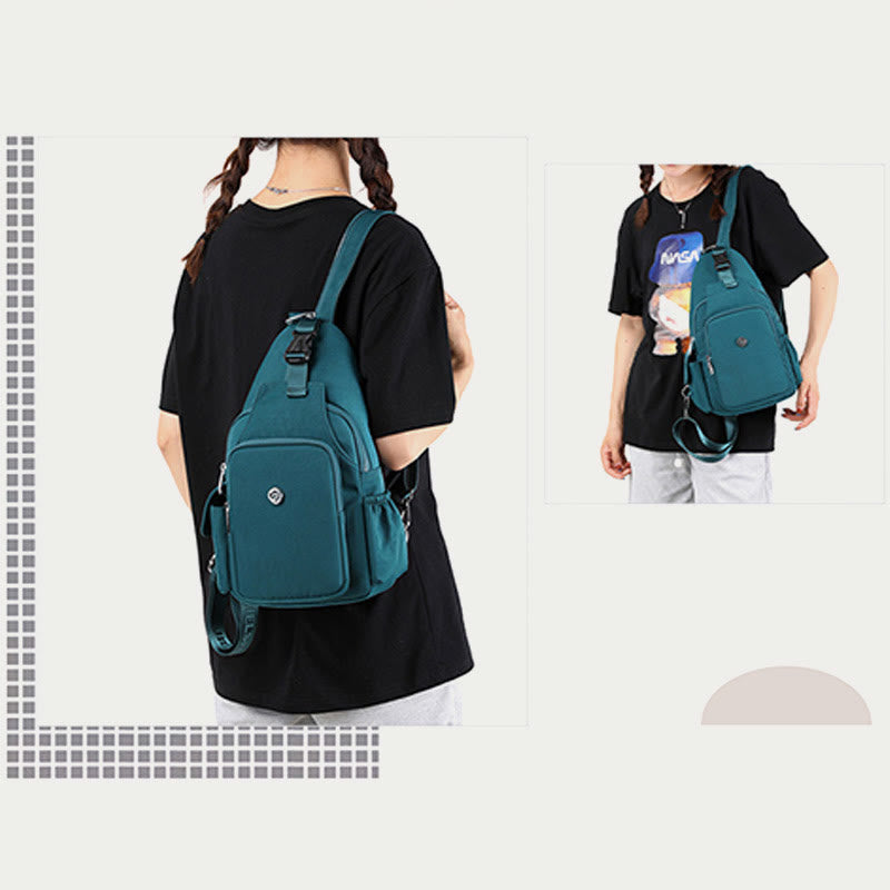 Multifunctional Sling Backpack for Women – Waterproof Nylon Crossbody Bag with Adjustable Strap for Daily Use