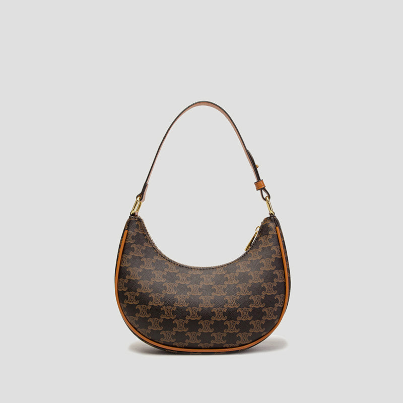 Retro Mini Dumpling Shoulder Bag – Classic PU Leather Clutch Handbag with Zipper Closure