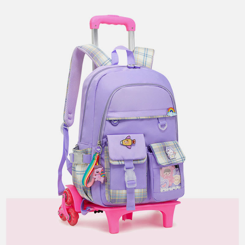 School Backpack for Kids – Cute Pattern Rolling Backpack with Adjustable Straps