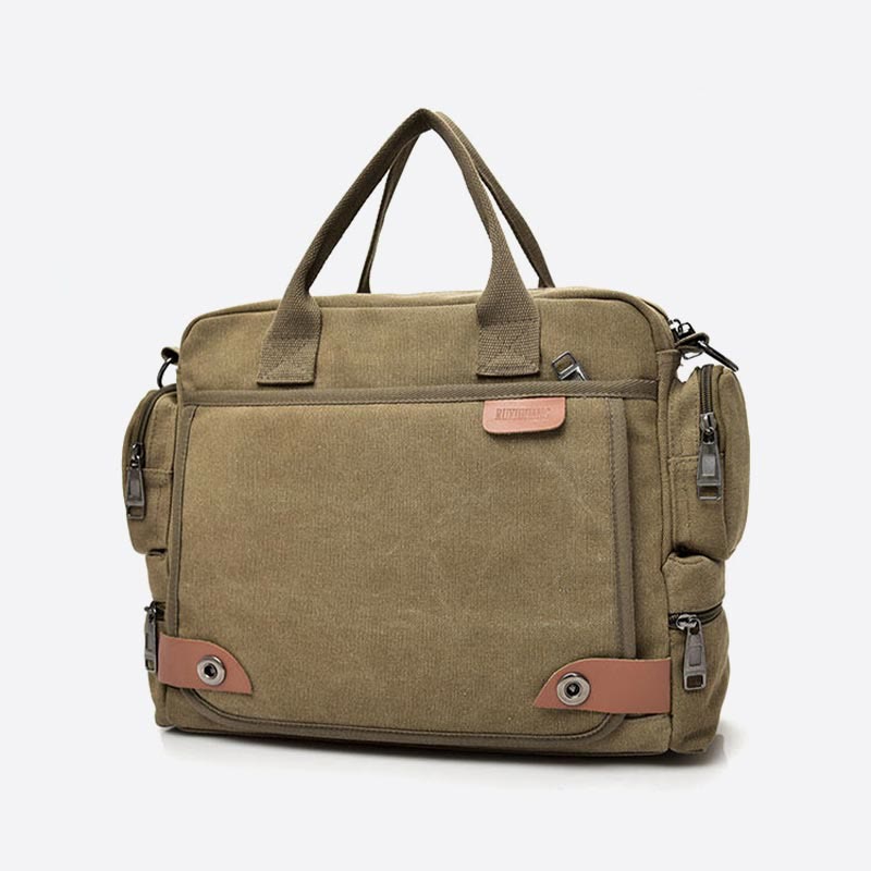 Messenger Bag for Men – Casual Canvas Multi-Pocket Crossbody Bag with Adjustable Strap