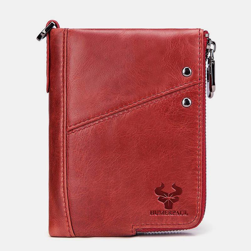 RFID Anti - theft Genuine Leather Multi - slot Bifold Wallet for Men - Stylish Business Wallet - VOTVO