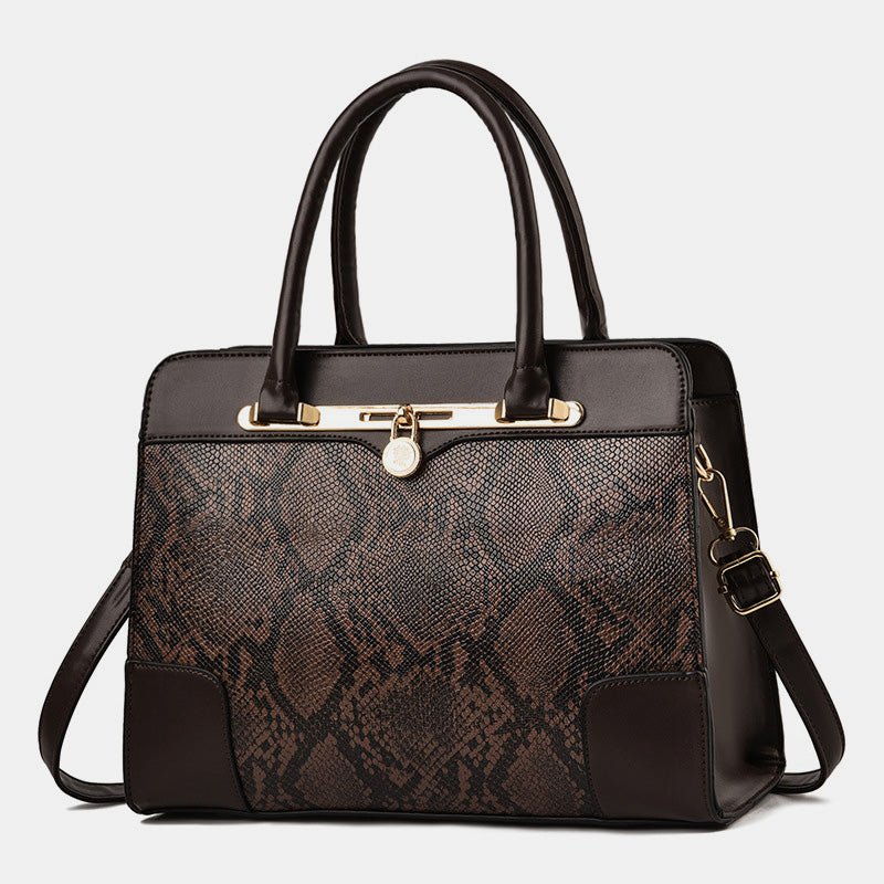 Vintage Women's Top - Handle Satchel Purses Work Tote Shoulder Bag with Long Strap - VOTVO