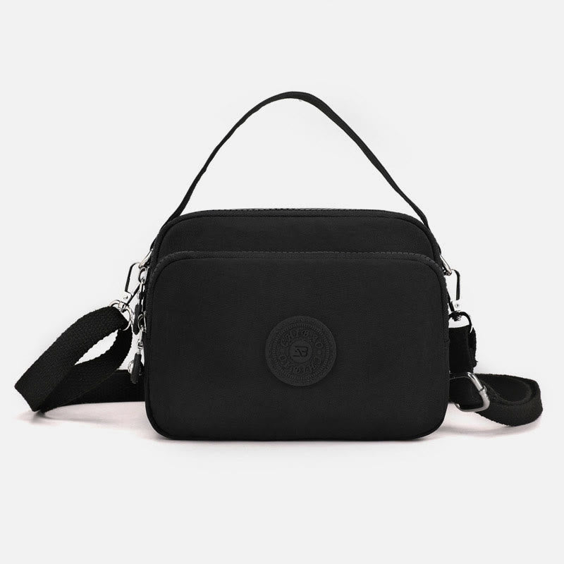 Kleine Umhängetasche aus Nylon für Damen – Reisetasche mit drei Fächern