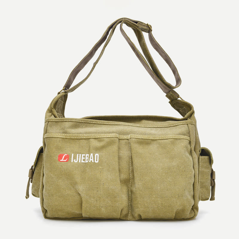 Messenger Bag for Men - Vintage Canvas Large Crossbody Kit