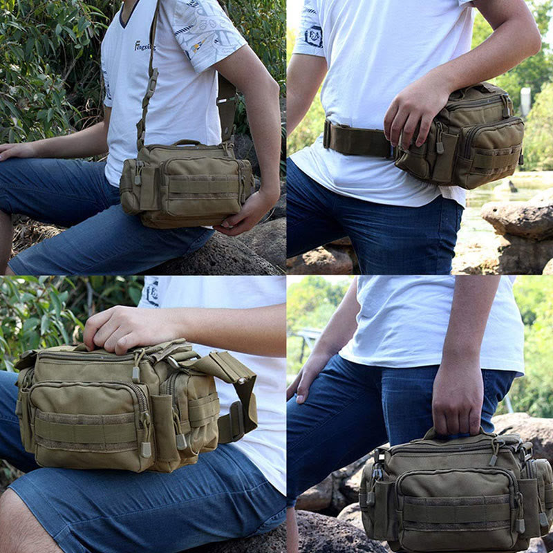 Multi-Purpose Outdoor Waist Bag for Men – Large Crossbody Shoulder Bag for Riding and Daily Use