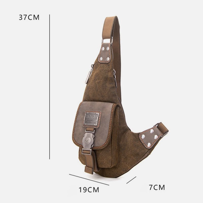Multifunctional Canvas Chest Bag for Men – Leisure Crossbody Riding Bag - VOTVO