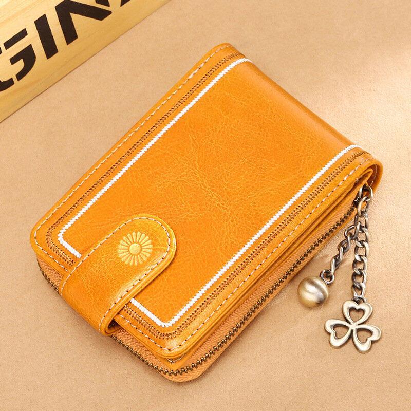 Genuine Leather RFID Multi-Slots Wallet Purse for Women