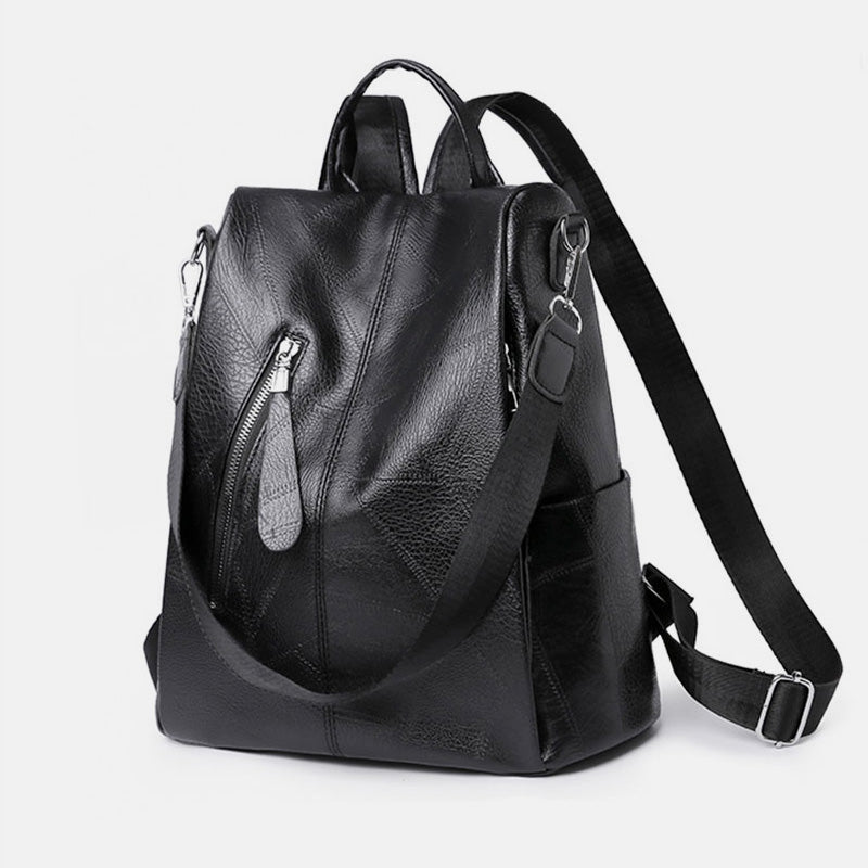 Women’s Leather Convertible Backpack Purse – Anti-Theft Travel Daypack & Shoulder Bag