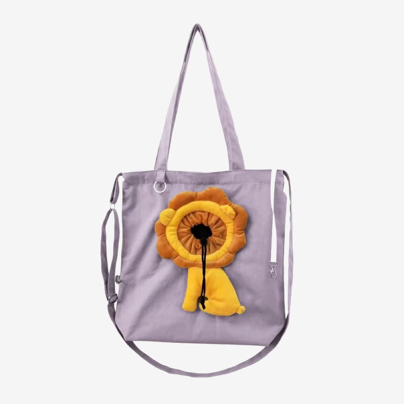 Pet Carrier for Small Animals - Travel Canvas Shoulder Bag with Cute Lion Design - VOTVO