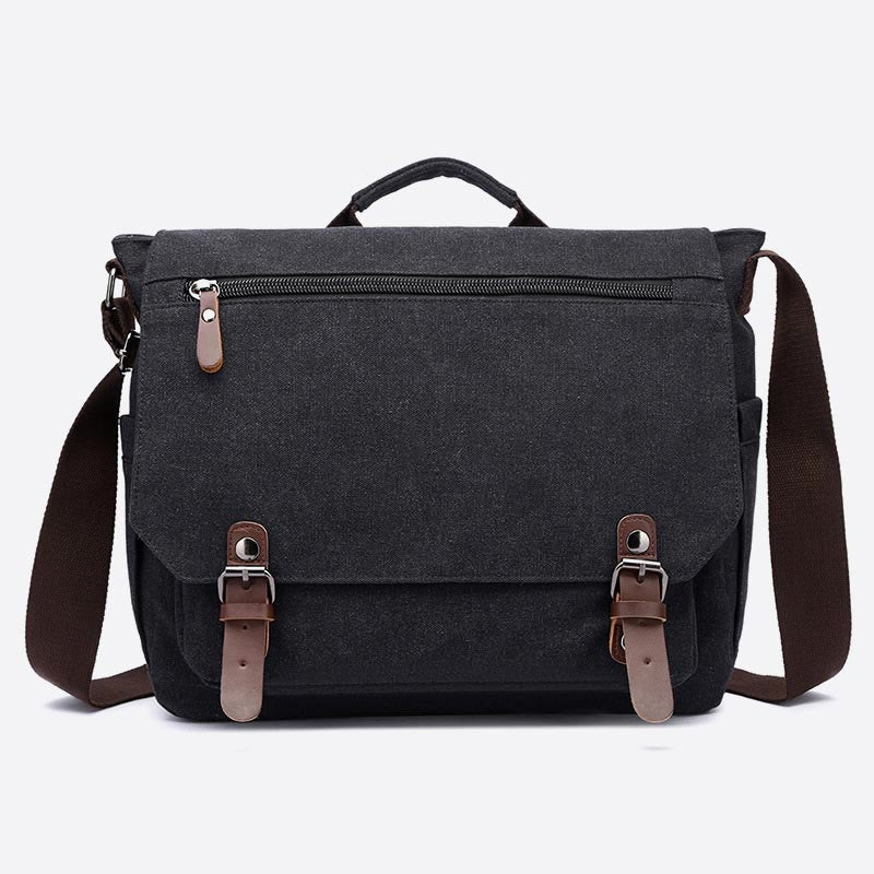 Messenger Bag for Men – Portable Large Capacity Canvas Business Briefcase