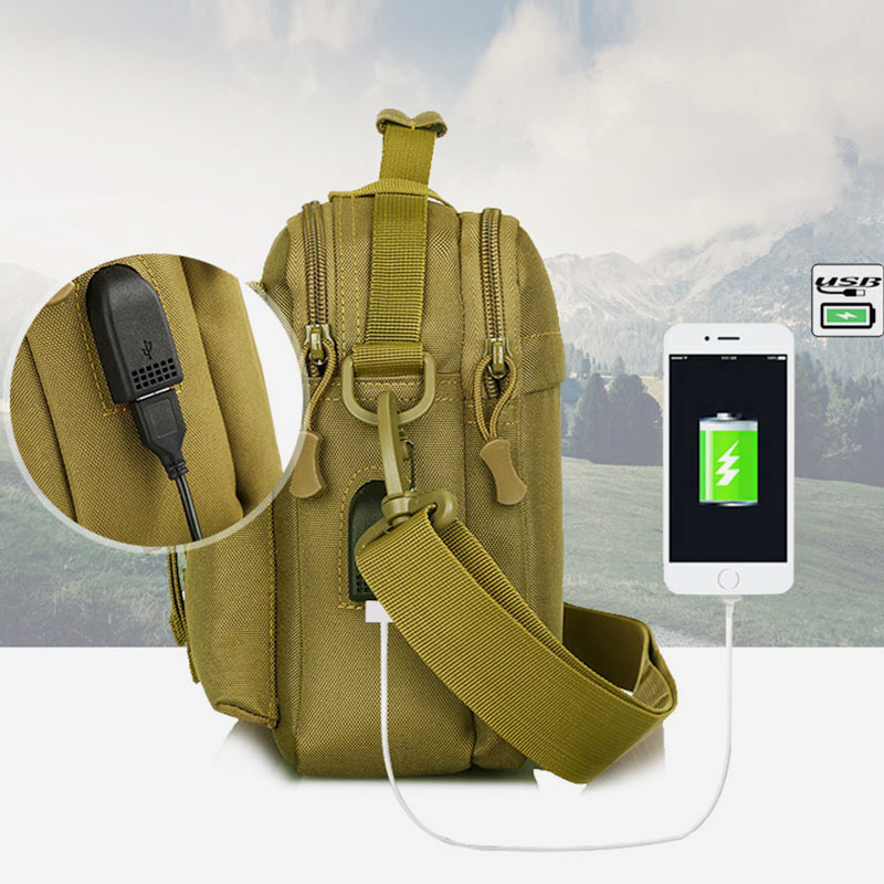 USB Charging Waterproof Large-Capacity Outdoor Messenger Bag – Nylon Crossbody Bag for Sports & Daily Use