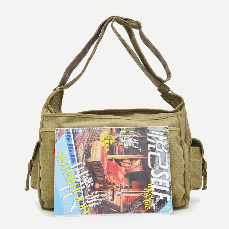 Messenger Bag for Men - Vintage Canvas Large Crossbody Kit