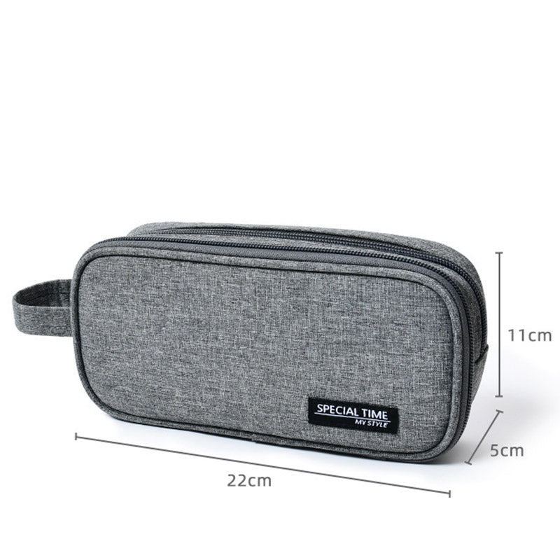 Large Capacity Canvas Pencil Case – Durable Pen Pouch for Office & School