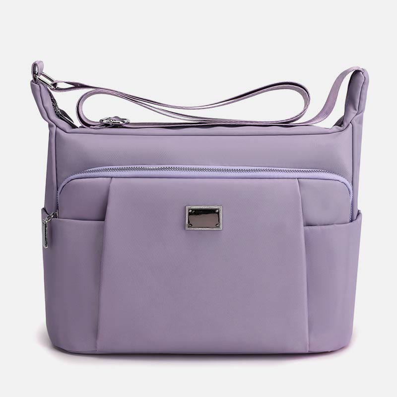 Crossbody Plaid Nylon Tote Bag for Women – Multi-Pocket Waterproof Purse