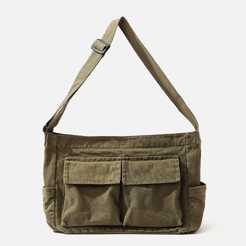 Multi - Pocket Canvas Crossbody Bag for Women | Retro Lightweight Shoulder Bag - VOTVO