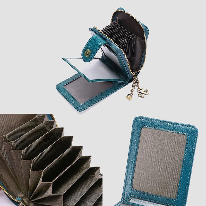 Genuine Leather RFID Multi-Slots Wallet Purse for Women