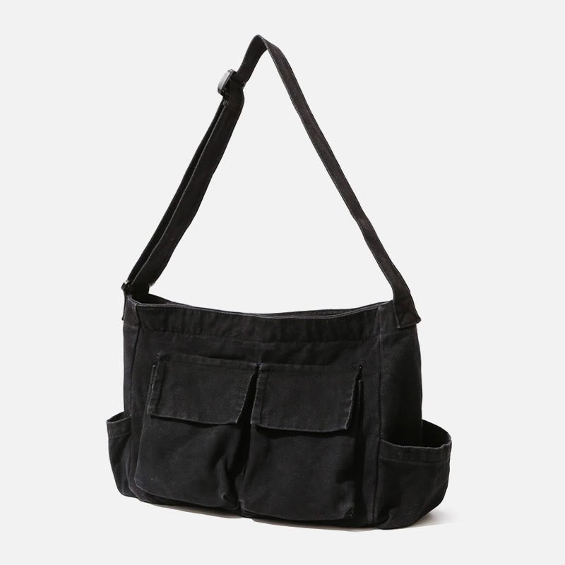 Multi - Pocket Canvas Crossbody Bag for Women | Retro Lightweight Shoulder Bag - VOTVO