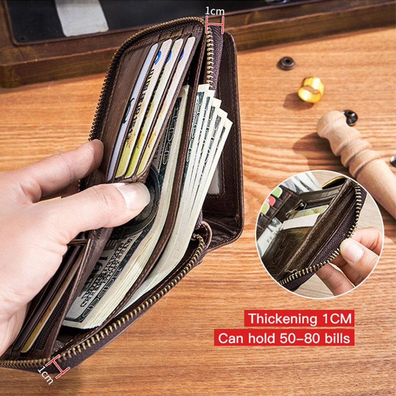 RFID Antimagnetic Vintage Genuine Leather Wallet - VOTVO