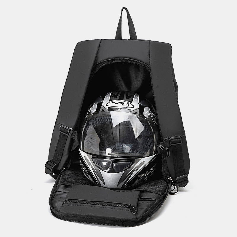 Large Capacity Waterproof Motorcycle Helmet Backpack – Reflective Riding Gear for Men