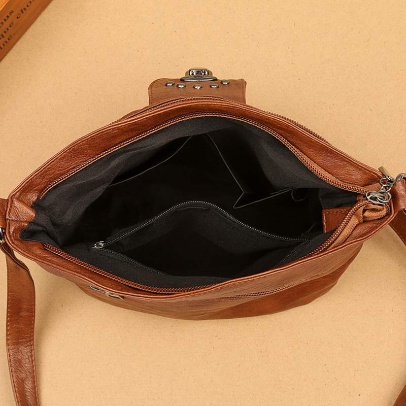 Retro Faux Leather Crossbody Bag for Women – Small Shoulder Purse for Daily Use