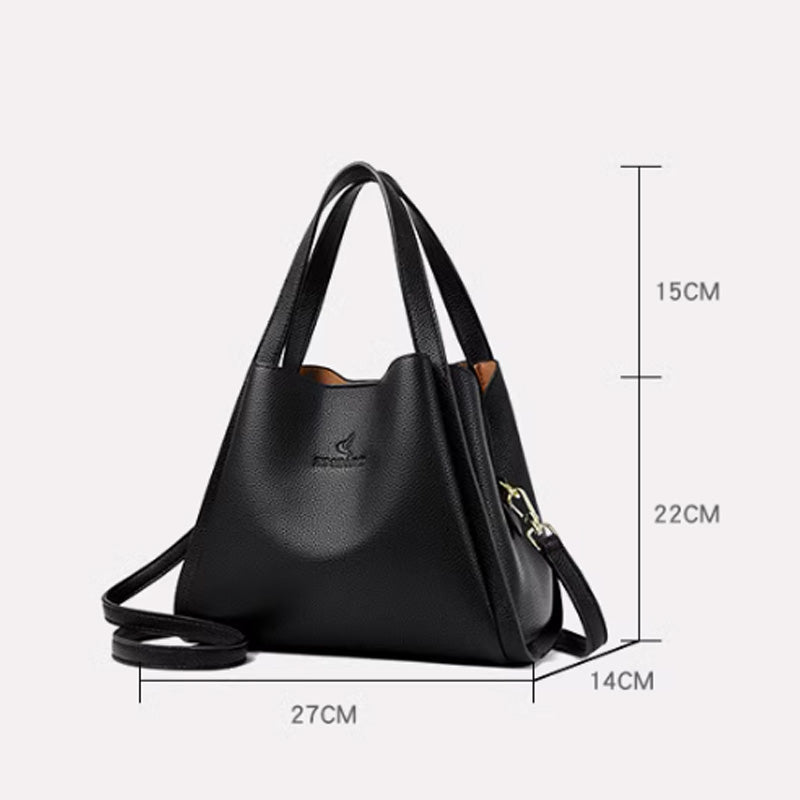 Embossed Soft Leather Handbag – Stylish, Versatile & Timeless Design
