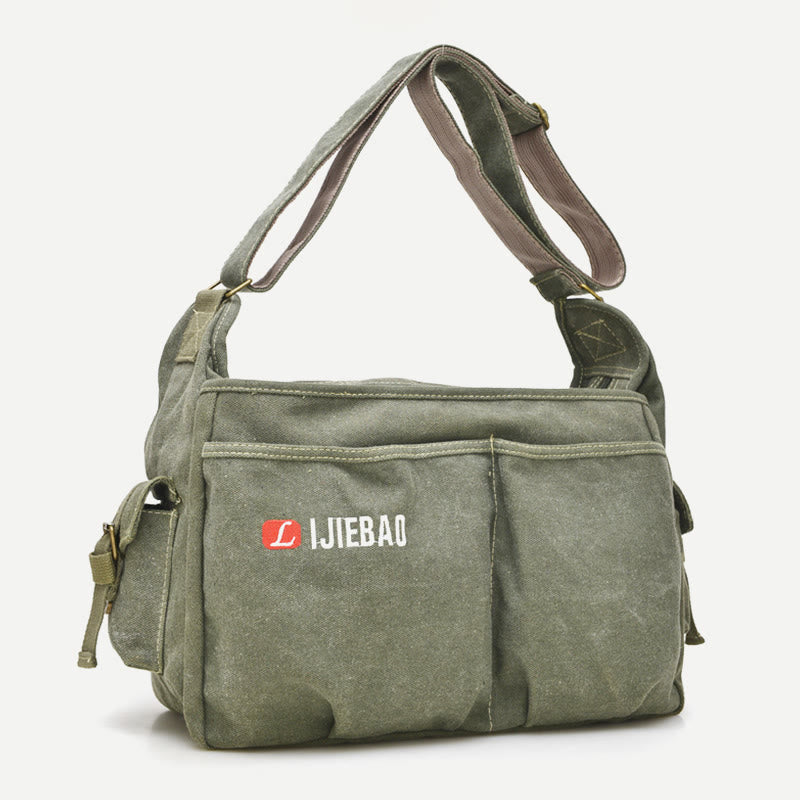 Messenger Bag for Men - Vintage Canvas Large Crossbody Kit