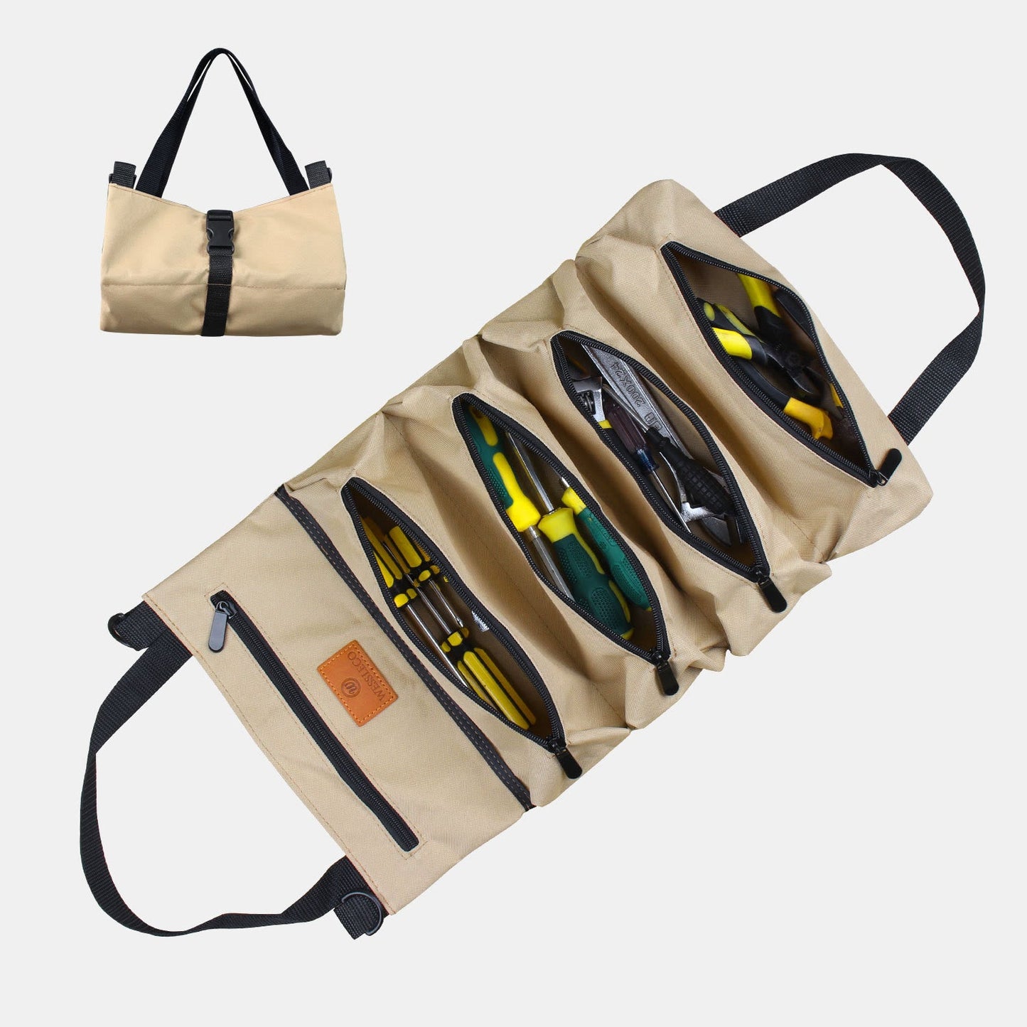 Tool Roll Bag Organizer – Heavy Duty Tool Handbag with 5 Tool Pouches - VOTVO