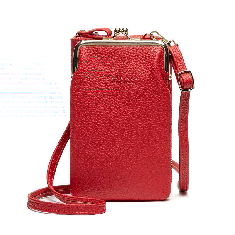 CRYSTAL LEATHER SHOULDER BAG