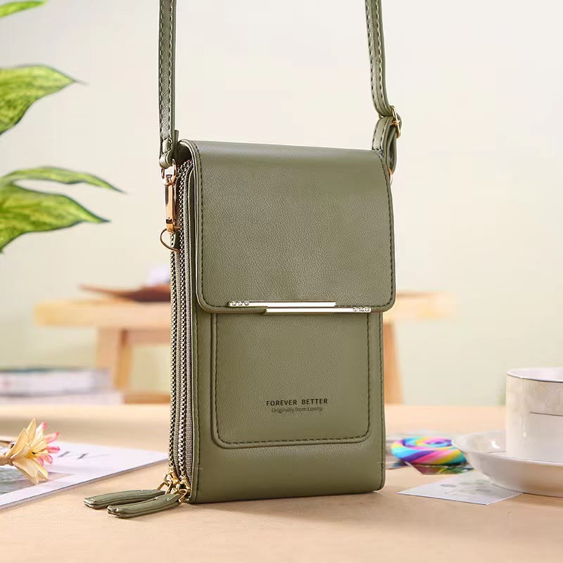 Lightweight Leather Phone Purse - Mini Crossbody Shoulder Bag & Cell Phone Pouch for Women