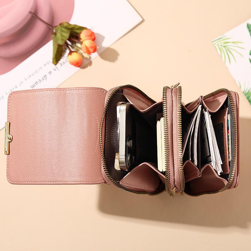 Lightweight Leather Phone Purse - Mini Crossbody Shoulder Bag & Cell Phone Pouch for Women