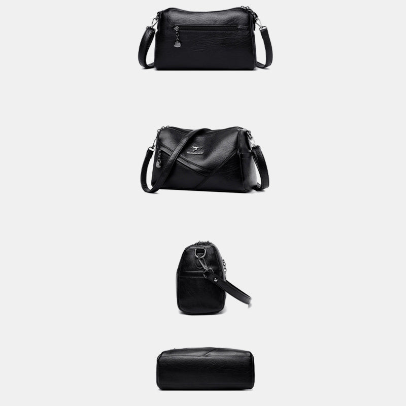 Retro Medium Sling Shoulder Bag for Women – Soft PU Leather Crossbody Handbag