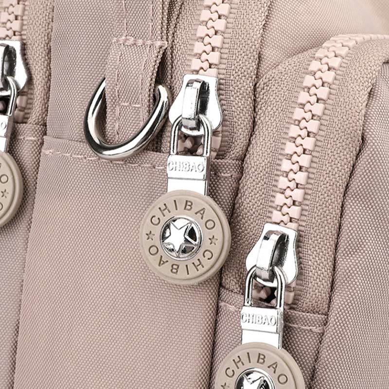 Small Nylon Crossbody Bag for Women – Triple Compartment Travel Purse