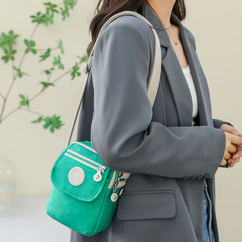Mini Crossbody Bag – Waterproof Nylon Simple Solid Color Shopping Bag