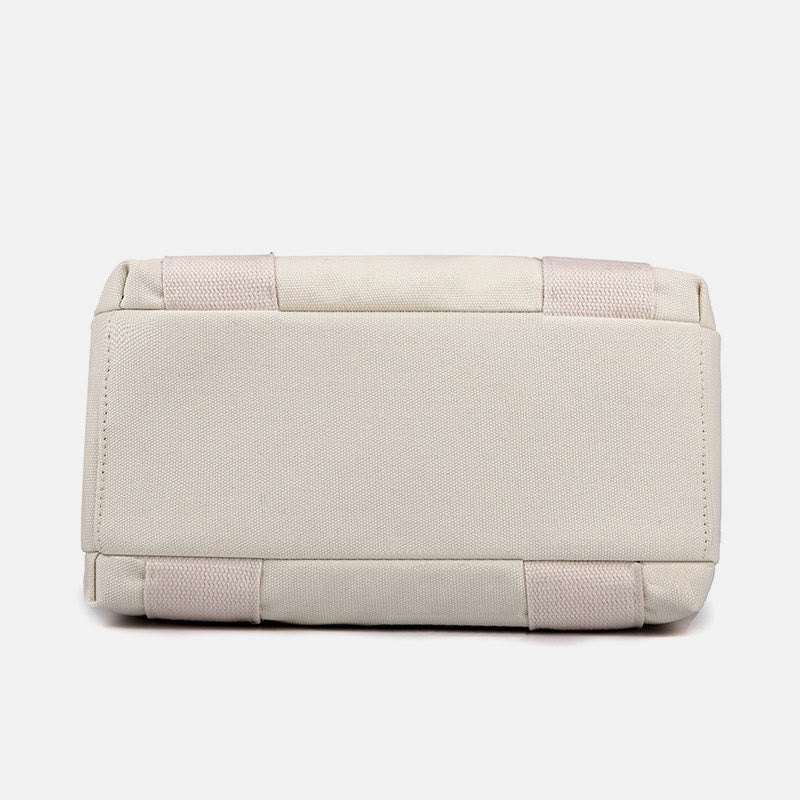 Solid Color Small Tote Triple Compartment Large Crossbody Canvas Purse - VOTVO