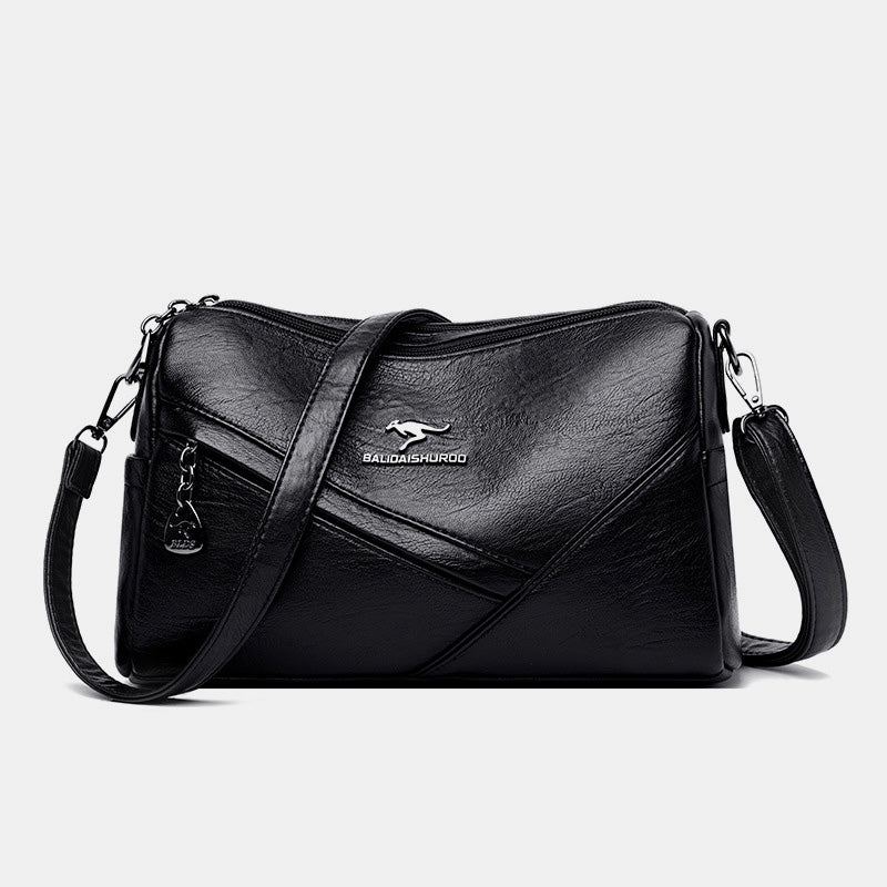 Retro Medium Sling Shoulder Bag for Women – Soft PU Leather Crossbody Handbag