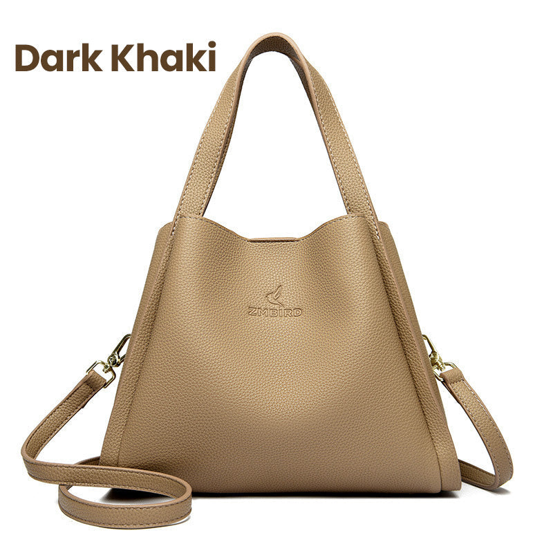 Embossed Soft Leather Handbag – Stylish, Versatile & Timeless Design