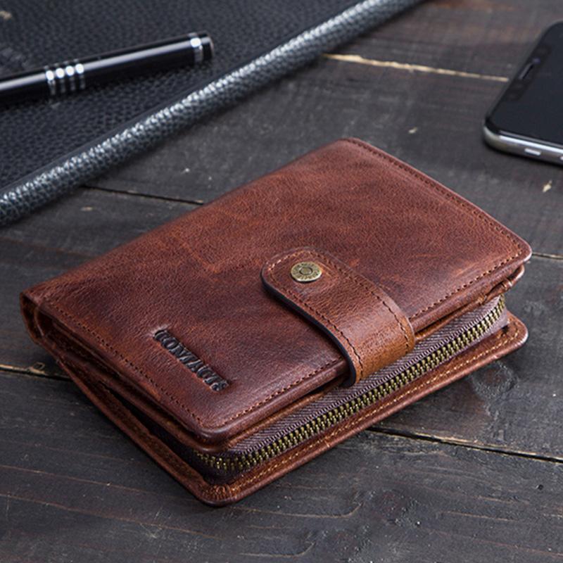RFID GenuineLeather Multi - Card Buckle Wallet - VOTVO