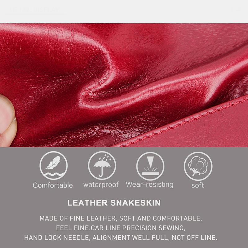 Genuine Leather RFID Trifold Anti-theft Retro Wallet for Women