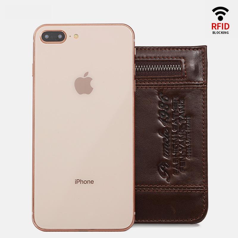 Portafoglio bifold RFID di grande capacità per uomo - Retro in vera pelle con 20 scomparti per carte e tasche con cerniera