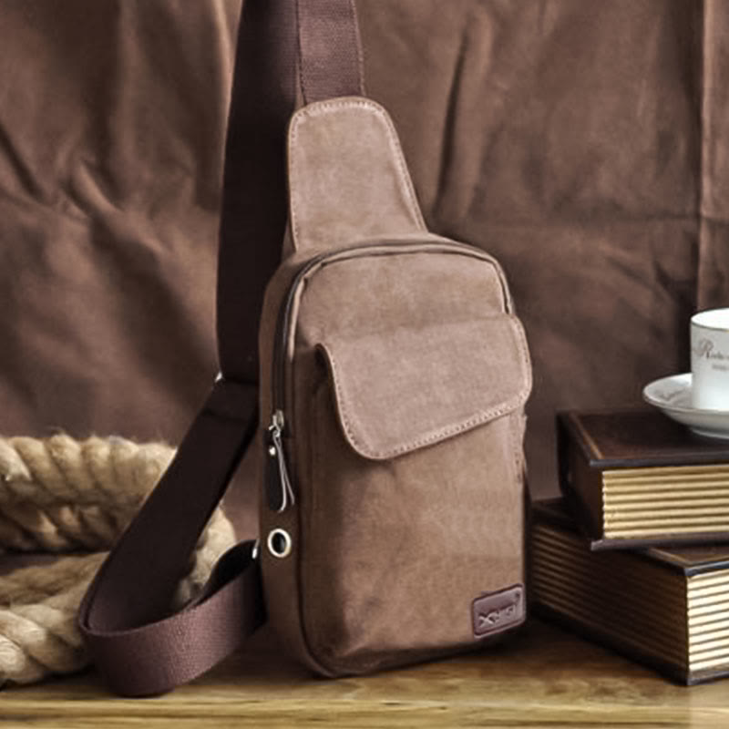 Sling Bag for Men – Multifunctional Outdoor Sports Canvas Chest Bag