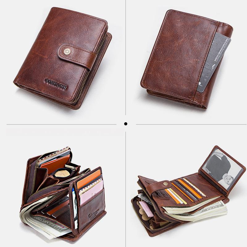 RFID GenuineLeather Multi - Card Buckle Wallet - VOTVO
