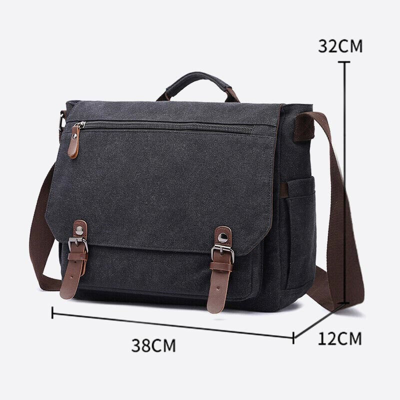 Messenger Bag for Men – Portable Large Capacity Canvas Business Briefcase