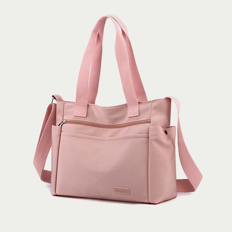 Minimalistic Nylon Tote Bag for Women – Large Handbag for School & Fitness