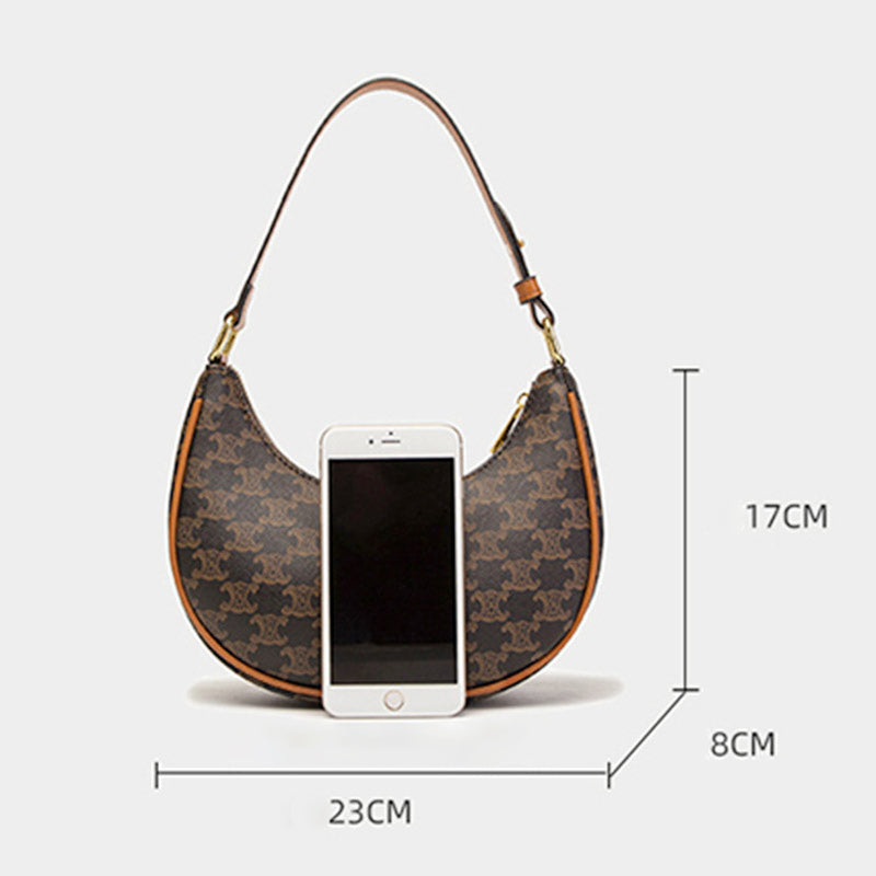 Retro Mini Dumpling Shoulder Bag – Classic PU Leather Clutch Handbag with Zipper Closure