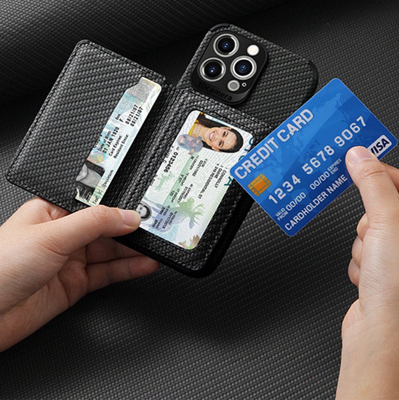 RFID Blocking Phone Case Wallet with Card Holder Kickstand for iPhone - VOTVO