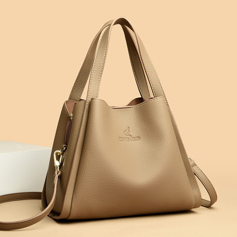 Embossed Soft Leather Handbag – Stylish, Versatile & Timeless Design