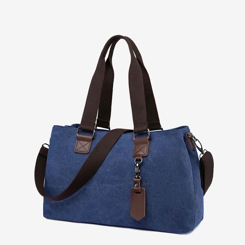Triple Compartment Canvas Tote Handbag | Multifunction Casual Crossbody Shoulder Purse
