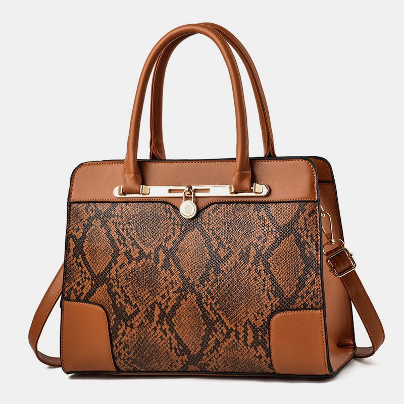 Vintage Women's Top - Handle Satchel Purses Work Tote Shoulder Bag with Long Strap - VOTVO