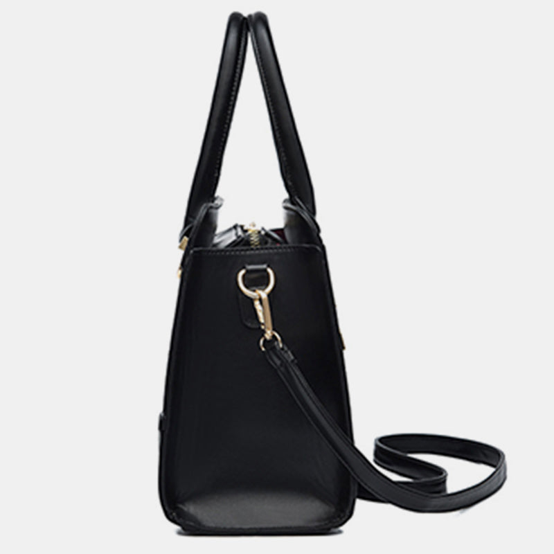 Vintage Women's Top-Handle Satchel Purses Work Tote Shoulder Bag with Long Strap